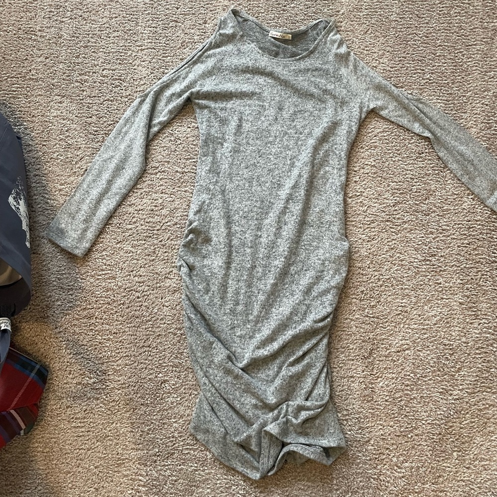 Gray sweater dress. I forget where this is from! Size Large
